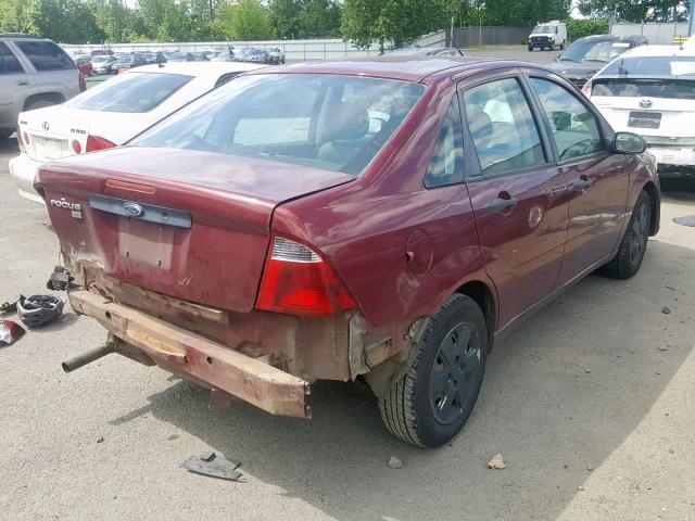 1FAFP34N27W355164 - 2007 FORD FOCUS ZX4 MAROON photo 4