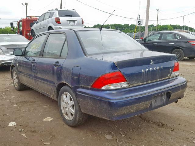 JA3AJ36E92U074498 - 2002 MITSUBISHI LANCER LS BLUE photo 3