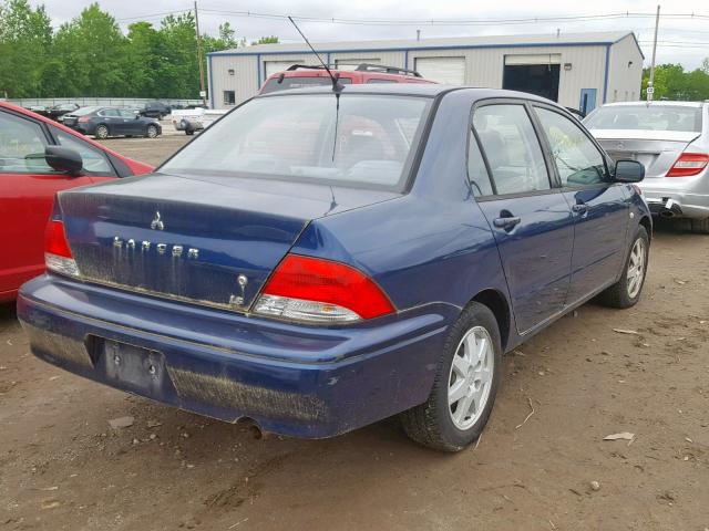 JA3AJ36E92U074498 - 2002 MITSUBISHI LANCER LS BLUE photo 4