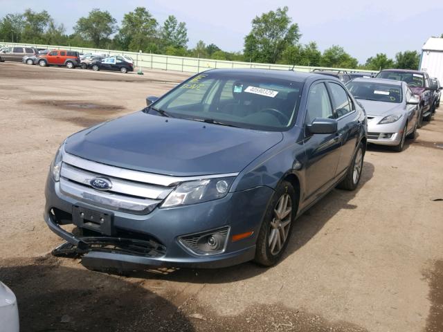 3FAHP0JAXCR345987 - 2012 FORD FUSION SEL BLUE photo 2