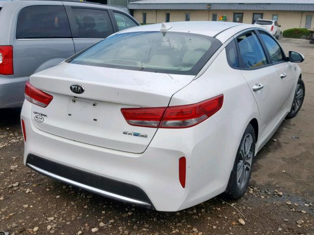 KNAGU4LCXH5004536 - 2017 KIA OPTIMA HYB WHITE photo 4