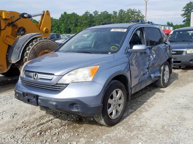 JHLRE48777C075615 - 2007 HONDA CR-V EXL BLUE photo 2