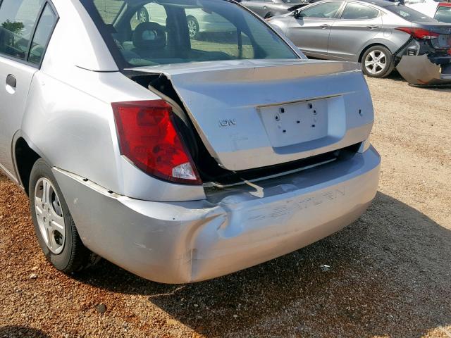 1G8AG52F45Z104678 - 2005 SATURN ION LEVEL SILVER photo 9