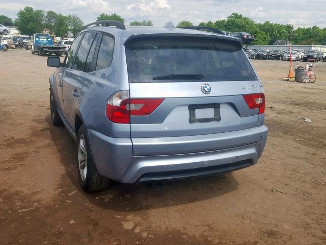 WBXPA93426WG84317 - 2006 BMW X3 3.0I BLUE photo 3