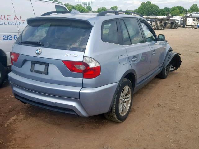 WBXPA93426WG84317 - 2006 BMW X3 3.0I BLUE photo 4