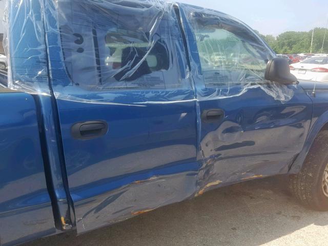 1D7HG38N84S740069 - 2004 DODGE DAKOTA QUA BLUE photo 9