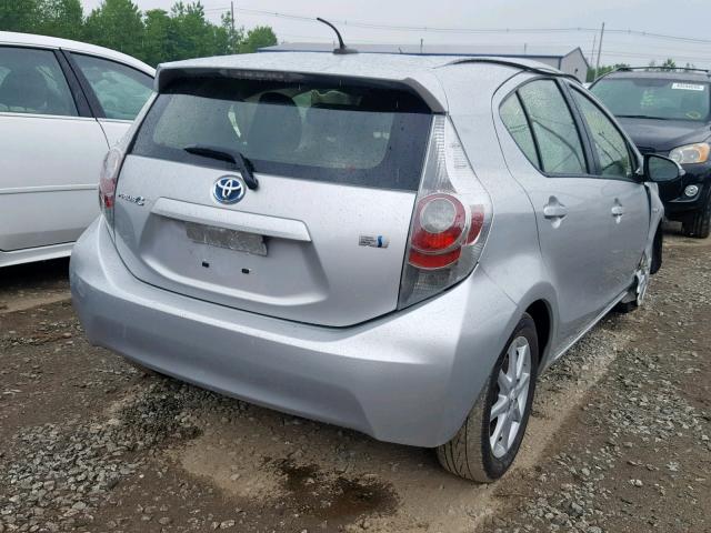 JTDKDTB30D1545864 - 2013 TOYOTA PRIUS C SILVER photo 4