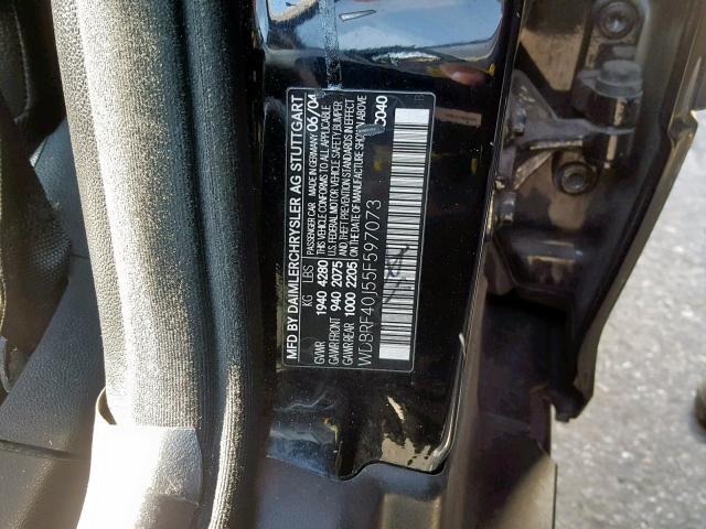 WDBRF40J55F597073 - 2005 MERCEDES-BENZ C 230K SPO BLACK photo 10