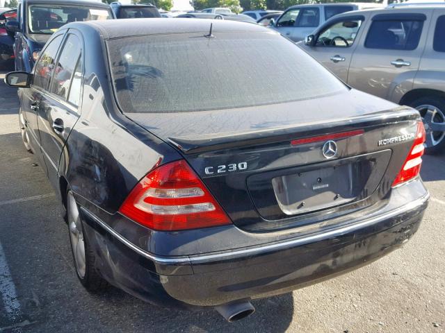 WDBRF40J55F597073 - 2005 MERCEDES-BENZ C 230K SPO BLACK photo 3