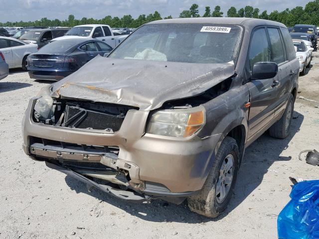 5FNYF28196B042851 - 2006 HONDA PILOT LX GOLD photo 2