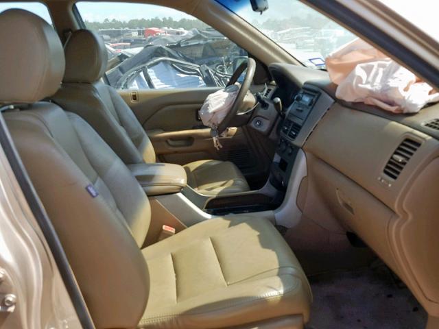 5FNYF28196B042851 - 2006 HONDA PILOT LX GOLD photo 5