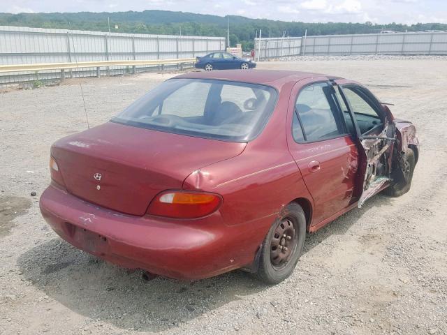 KMHJF24MXTU239222 - 1996 HYUNDAI ELANTRA BA BURGUNDY photo 4