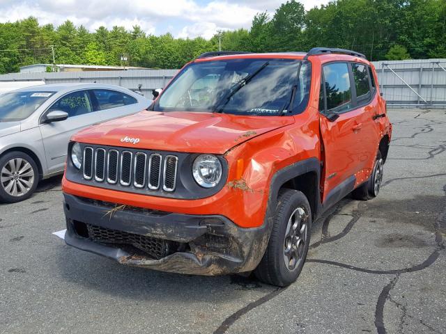 ZACCJBAT3GPD55425 - 2016 JEEP RENEGADE S ORANGE photo 2