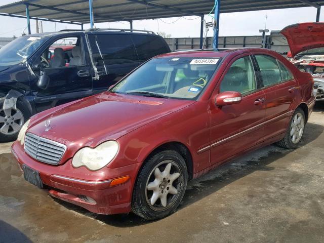 WDBRF64J81F078020 - 2001 MERCEDES-BENZ C 320 MAROON photo 2