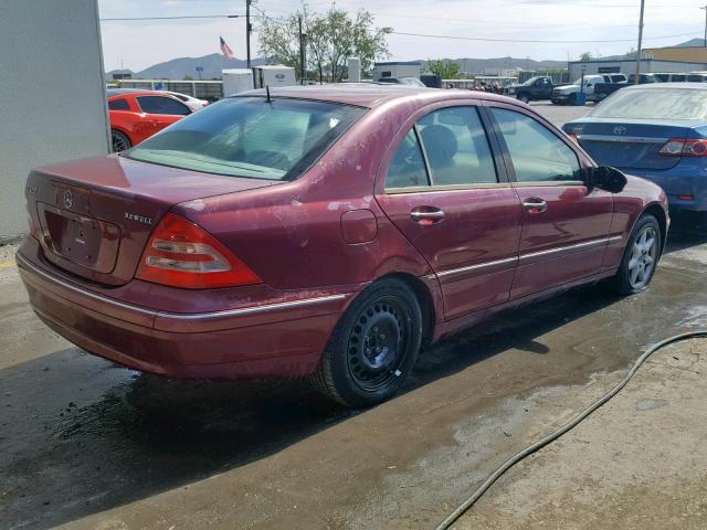 WDBRF64J81F078020 - 2001 MERCEDES-BENZ C 320 MAROON photo 4