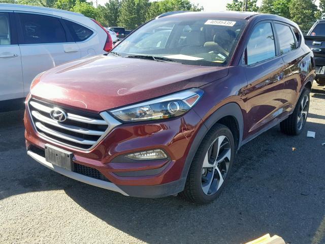 KM8J3CA27HU412123 - 2017 HYUNDAI TUCSON LIM MAROON photo 2