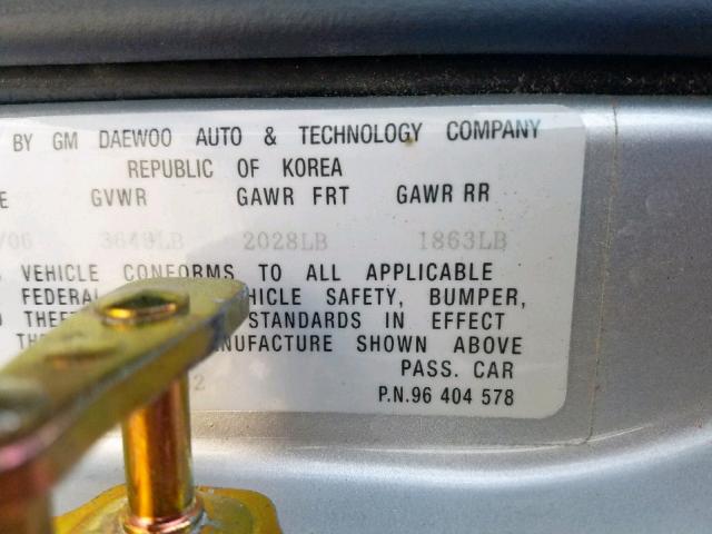 KL5JD66Z77K588632 - 2007 SUZUKI RENO BASE SILVER photo 10