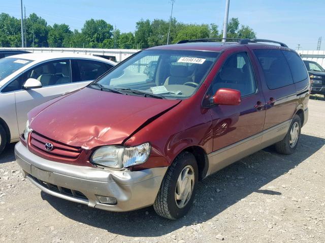 4T3ZF13C41U379051 - 2001 TOYOTA SIENNA LE MAROON photo 2