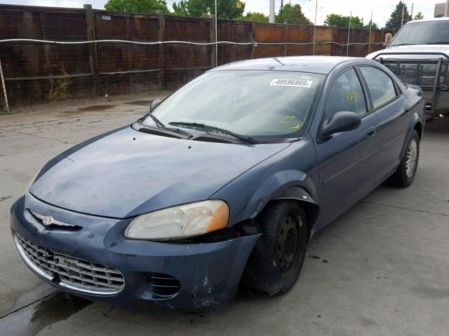 1C3EL46R32N322331 - 2002 CHRYSLER SEBRING LX BLUE photo 2