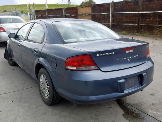 1C3EL46R32N322331 - 2002 CHRYSLER SEBRING LX BLUE photo 3