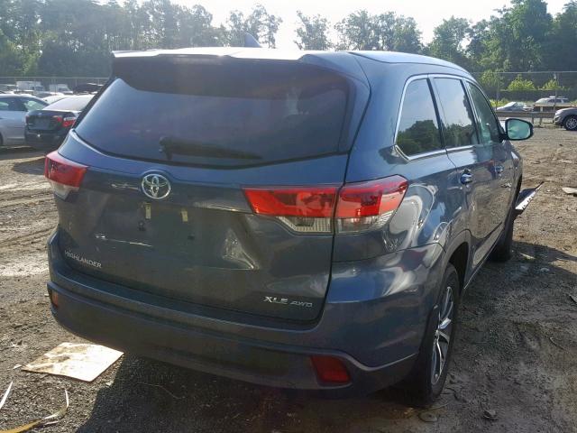 5TDJZRFH6JS859250 - 2018 TOYOTA HIGHLANDER BLUE photo 4