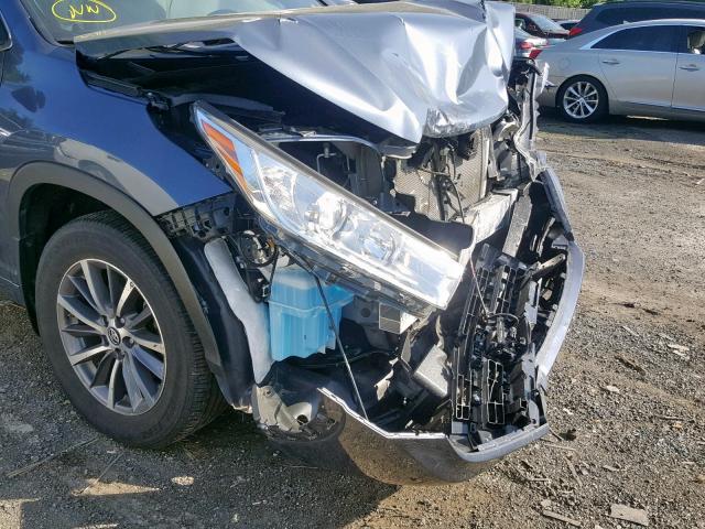 5TDJZRFH6JS859250 - 2018 TOYOTA HIGHLANDER BLUE photo 9