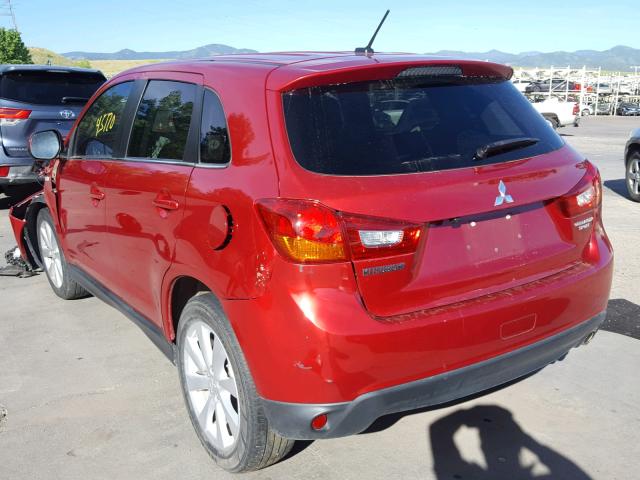 4A4AP4AU6EE020359 - 2014 MITSUBISHI OUTLANDER RED photo 3