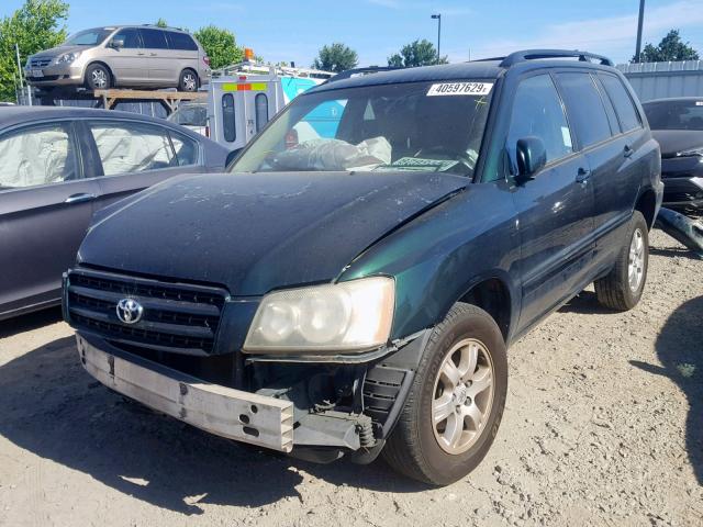 JTEGD21A430056402 - 2003 TOYOTA HIGHLANDER GREEN photo 2