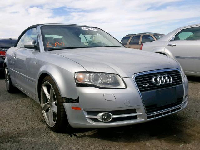 WAUDH48H47K029444 - 2007 AUDI A4 3.2 CAB SILVER photo 1