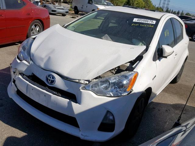 JTDKDTB30C1004683 - 2012 TOYOTA PRIUS C WHITE photo 2