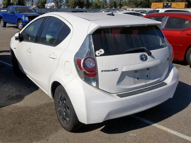 JTDKDTB30C1004683 - 2012 TOYOTA PRIUS C WHITE photo 3