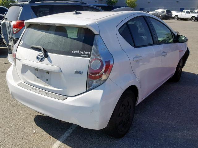 JTDKDTB30C1004683 - 2012 TOYOTA PRIUS C WHITE photo 4