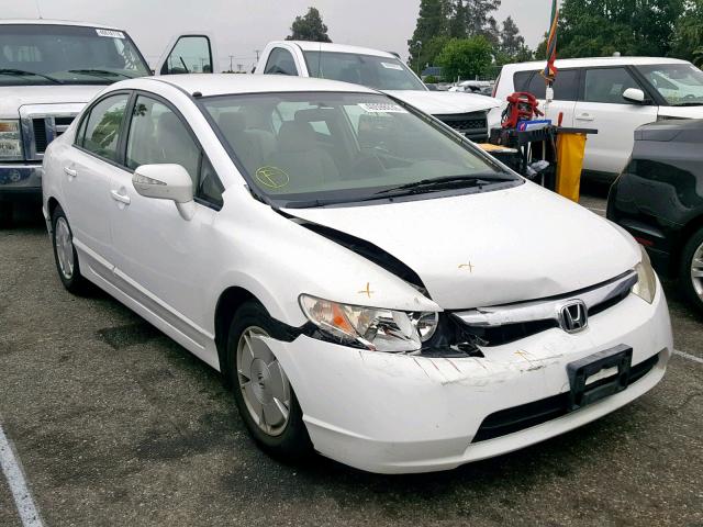 JHMFA36257S021165 - 2007 HONDA CIVIC HYBR WHITE photo 1