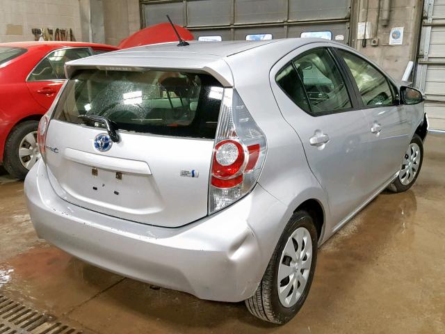 JTDKDTB39C1508939 - 2012 TOYOTA PRIUS C SILVER photo 4