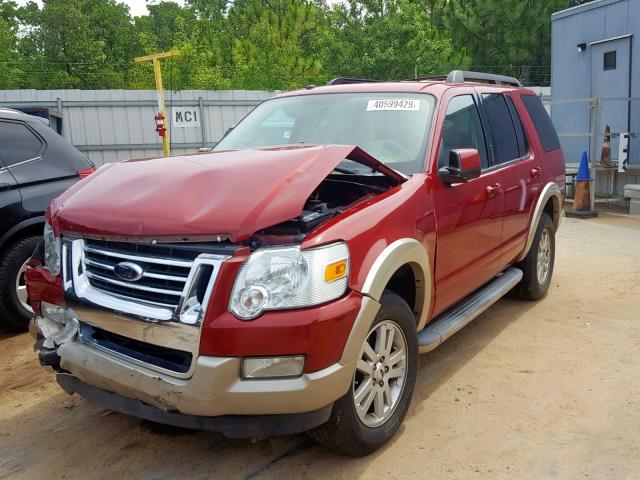 1FMEU6EE5AUA21515 - 2010 FORD EXPLORER E MAROON photo 2