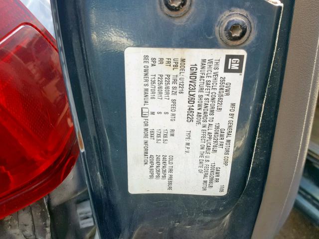 1GNDV23LX6D146225 - 2006 CHEVROLET UPLANDER L 绿色 照片 10