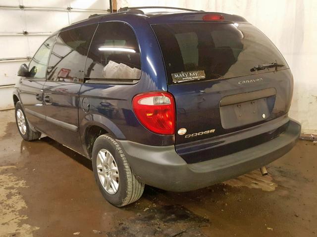 1D4GP25R36B588621 - 2006 DODGE CARAVAN SE BLUE photo 3