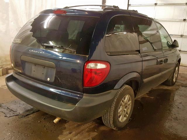 1D4GP25R36B588621 - 2006 DODGE CARAVAN SE BLUE photo 4