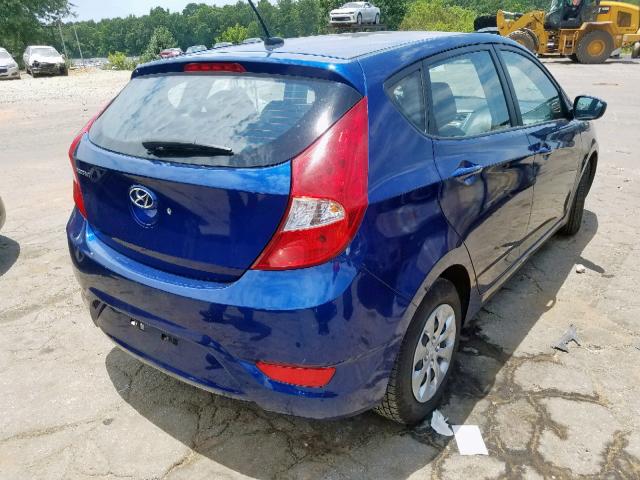 KMHCT5AE6HU307815 - 2017 HYUNDAI ACCENT SE BLUE photo 4