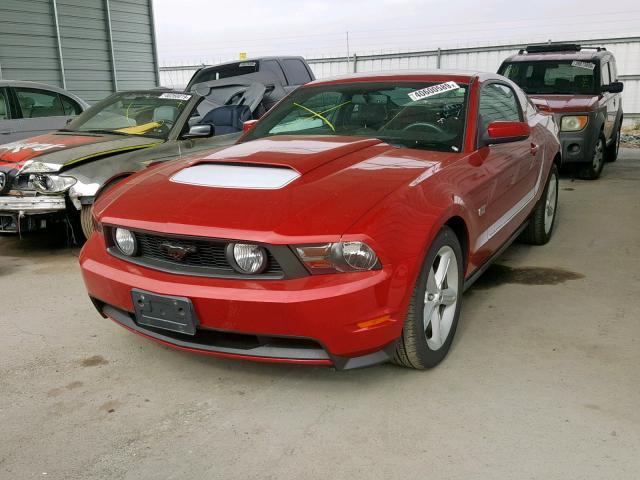 1ZVBP8CH6A5149597 - 2010 FORD MUSTANG GT RED photo 2