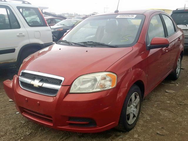 KL1TD56E09B603914 - 2009 CHEVROLET AVEO LS RED photo 2