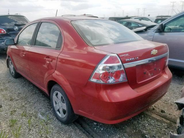 KL1TD56E09B603914 - 2009 CHEVROLET AVEO LS RED photo 3