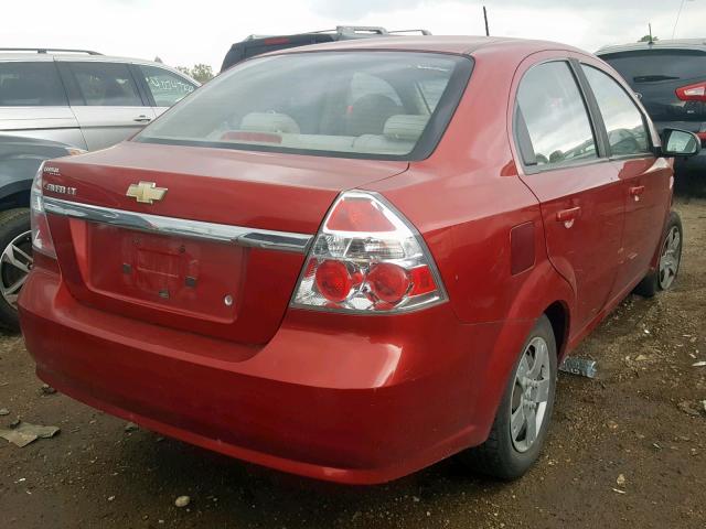 KL1TD56E09B603914 - 2009 CHEVROLET AVEO LS RED photo 4