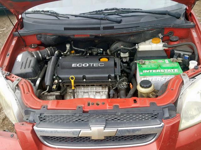 KL1TD56E09B603914 - 2009 CHEVROLET AVEO LS RED photo 7