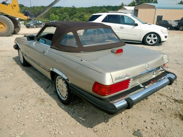 WDBBA48D6HA073303 - 1987 MERCEDES-BENZ BENZ BEIGE photo 3