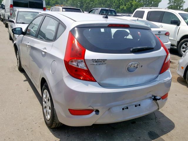 KMHCT5AE4FU217558 - 2015 HYUNDAI ACCENT GS SILVER photo 3