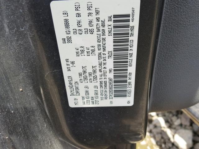 3D7KS28D86G205307 - 2006 DODGE RAM 2500 S GRAY photo 10