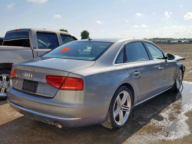 WAURGAFD5DN003176 - 2013 AUDI A8 L QUATT GRAY photo 4