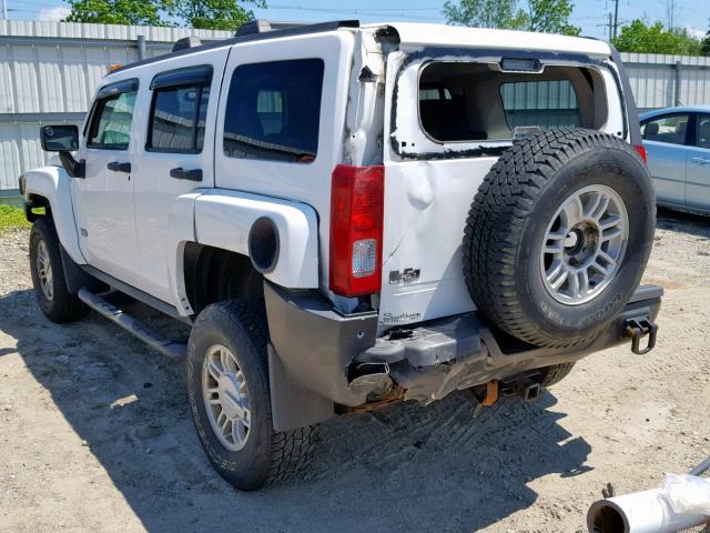 5GTEN13E088176055 - 2008 HUMMER H3 WHITE photo 3