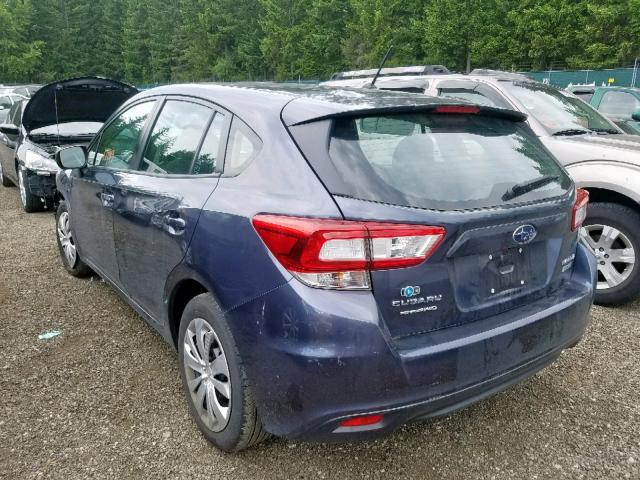 4S3GTAA63H3734222 - 2017 SUBARU IMPREZA BLUE photo 3